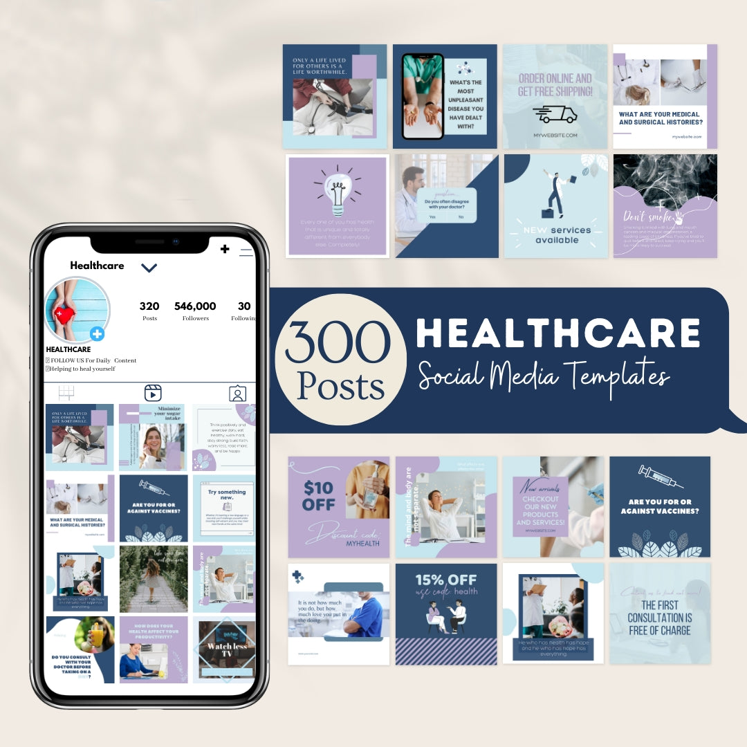 Pack Healthcare social media design templates
