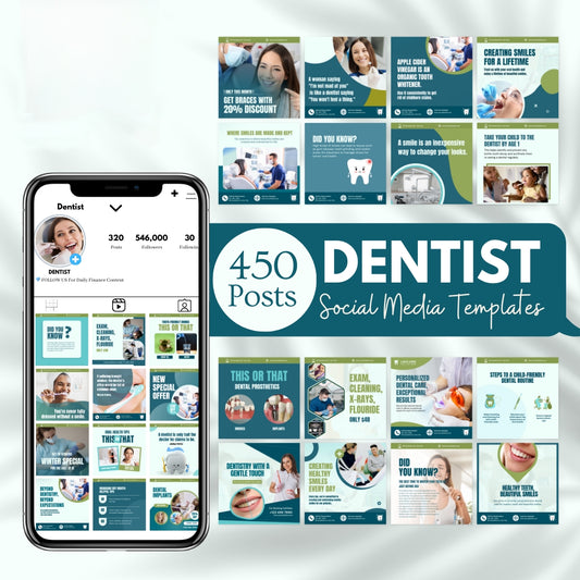 Pack Dentist social media design templates