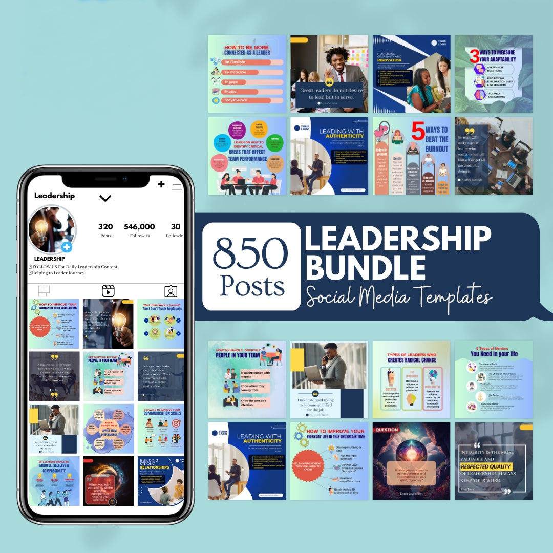 Pack leadership bundle social media design templates