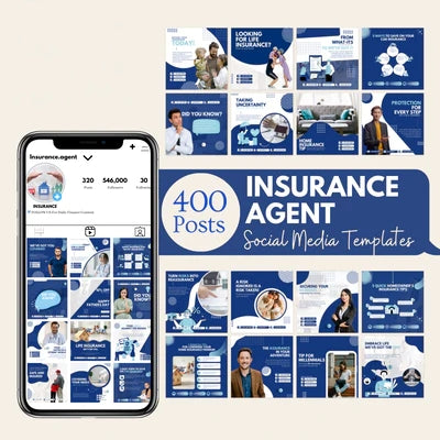 Pack Insurance agent social media design templates