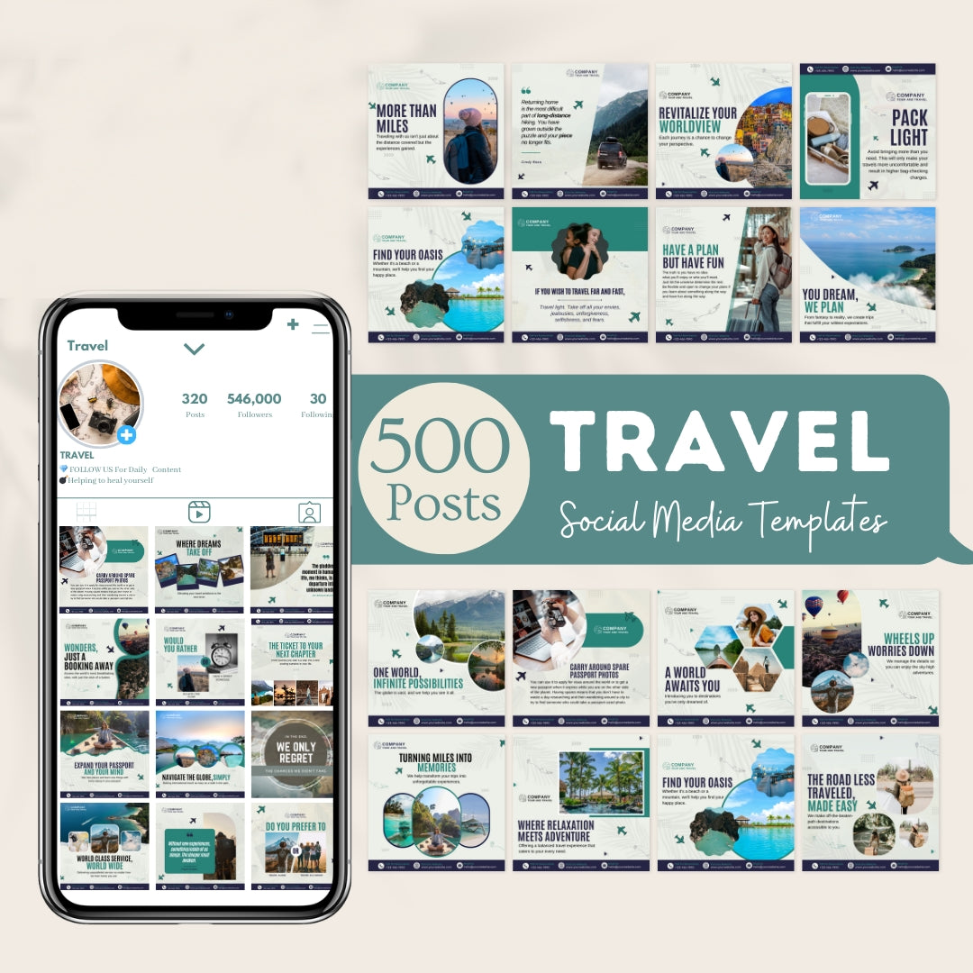 Pack Travel social media design templates