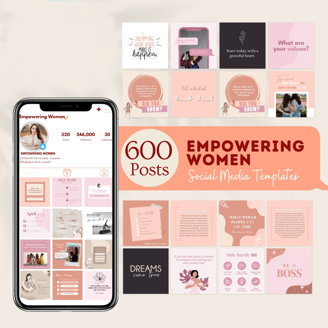 Pack Empowering women social media design templates