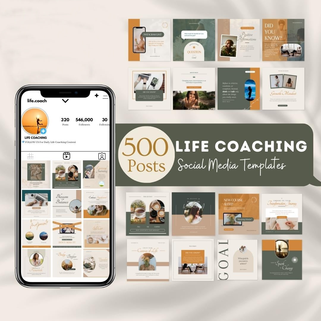 Pack Life coatching social media design templates